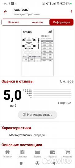 Тормозные колодки передние и задние на пежо каблук