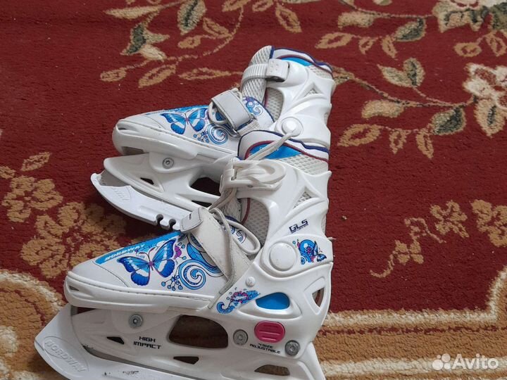 Детские коньки размер 30 33 раздвижные