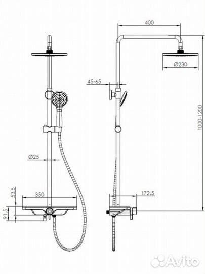 Душевая стойка aquame AQM8002CR