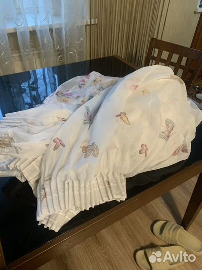 Штора в детскую с бабочкам и мшками