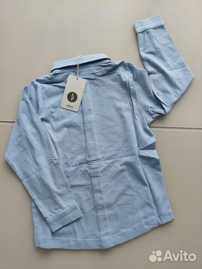 Рубашка Джерси голубая 110-116 см pompdelux