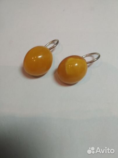 Серьги янтарь