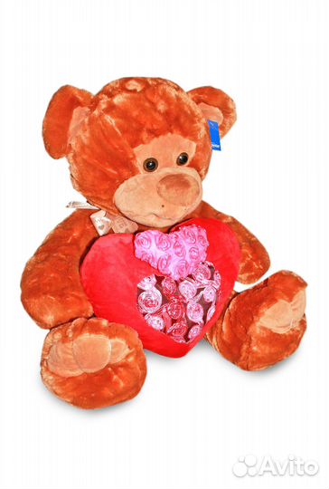 Мягкая игрушка Медведь с сердцем 60 см
