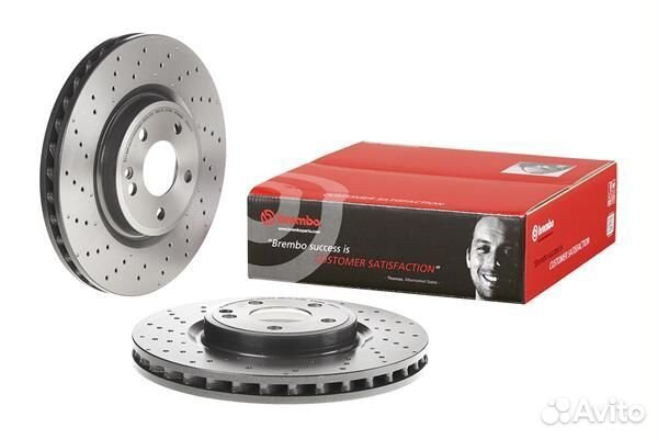 Перфорированный тормозной диск передний Brembo, 09