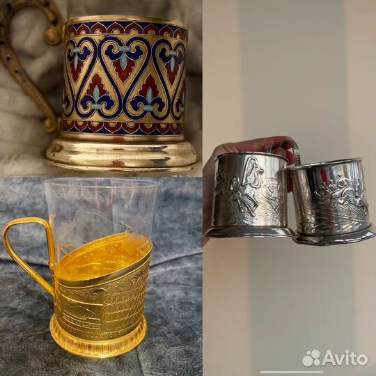 Подстаканники тройка, пики и домик Каширина