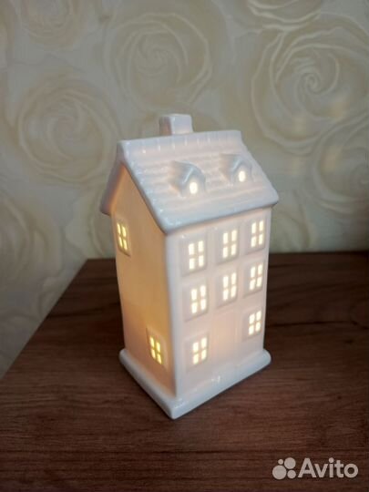 Керамический домик ночник