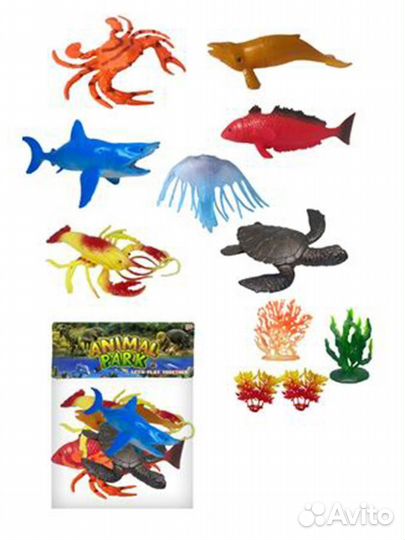 Набор фигурок Морские животные, 11 предм., пакет