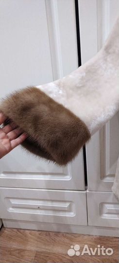 Полушубок стриженный мутон с норкой