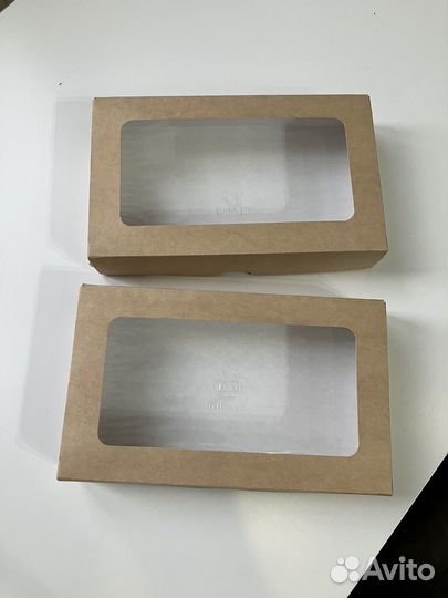 Крафт коробки с окошком 200х120х40