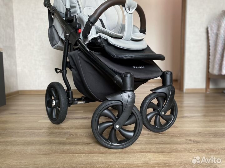 Коляска 2в1 Tutis nanny (серая, эко-кожа)