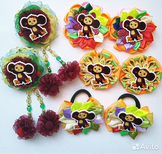 Чебурашка, банты ручной работы