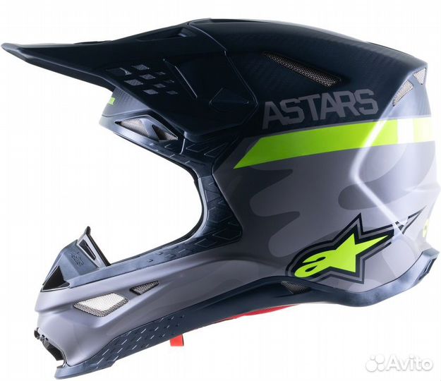 Шлем Карбоновый alpinestars S-M10 AMS21 grey/yello