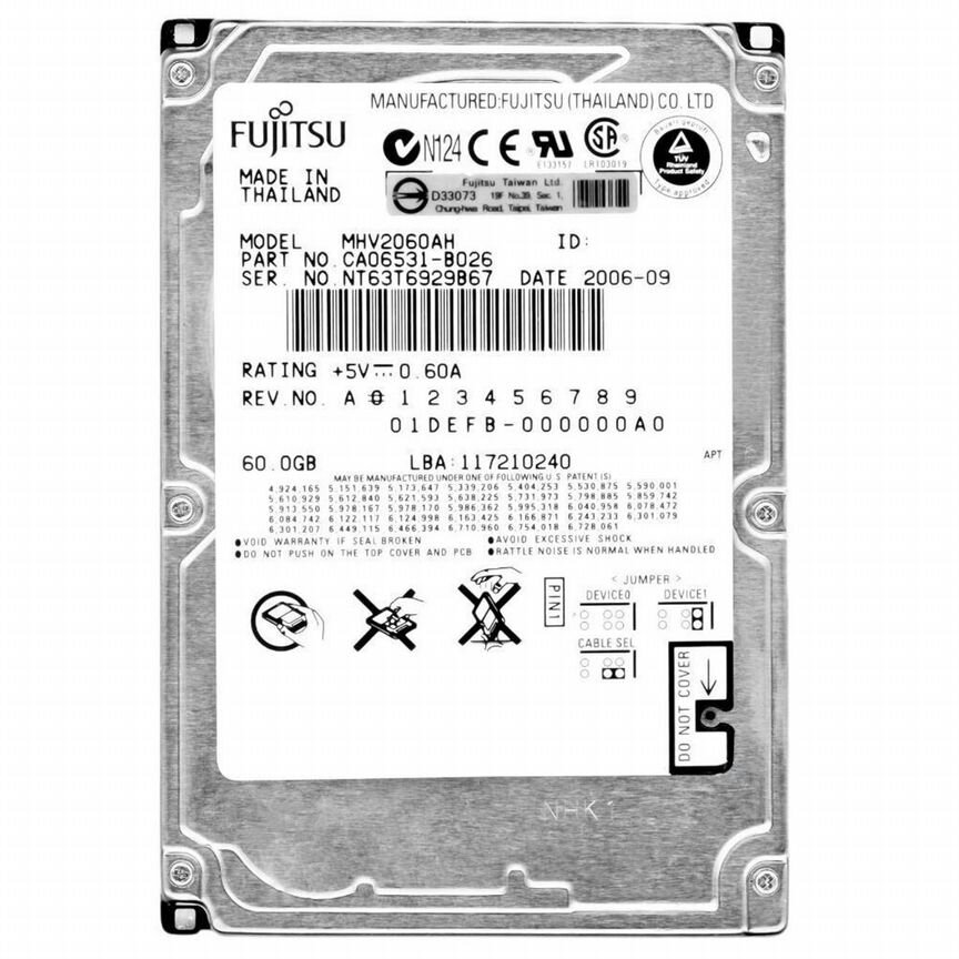 [MHV2060AH] Жесткий Диск Fujitsu 60gb Ide 2,5" Mhv2060ah