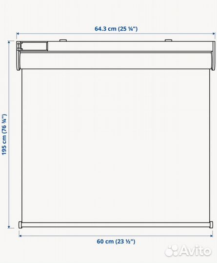 Рулонная штора Blackout икеа фюртюр, 60х195 см