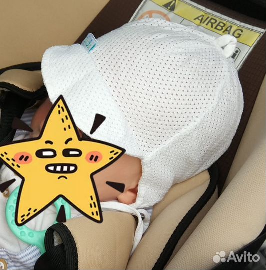 Детская летняя шапочка для малыша 3-6 месяцев