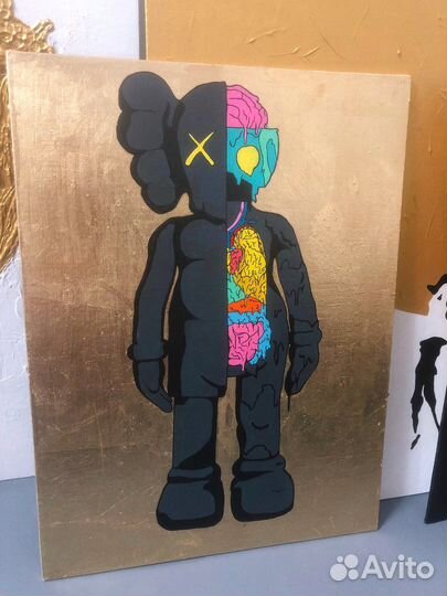 Картина акрилом kaws