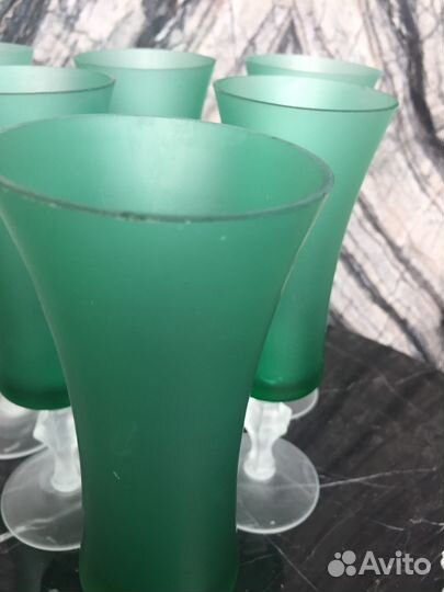 Фужеры гхз, хрусталь, цветное стекло, СССР