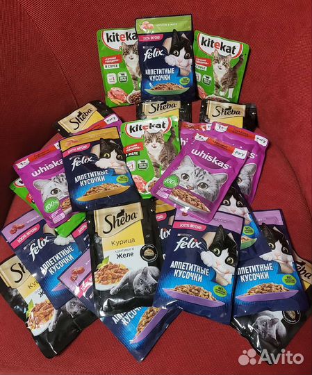 Жидкие влажные Корма Felix Whiskas Kitekat Sheba