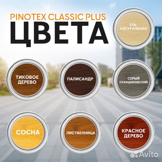 Пропитка антисептик 3в1 - pinotex classic plus, 9л