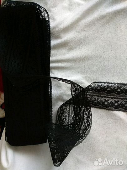 Материал кружево черного цвета для ритуальных услу