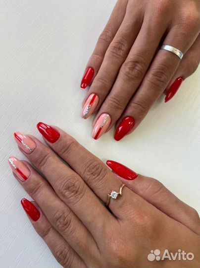 Гель лак с укреплением,Наращивание ногтей