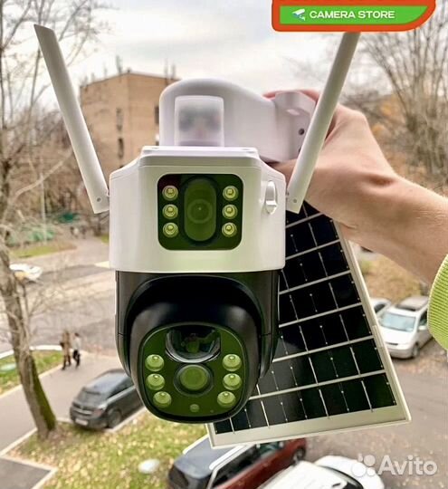 Камера на солнечных акб, 2 объектива, сим