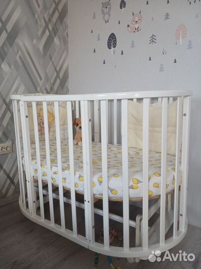 Детская кроватка трансформер круглая