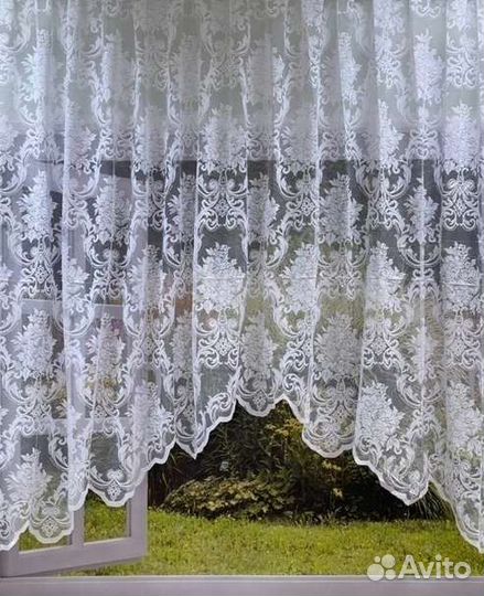 Тюль кухонная арка