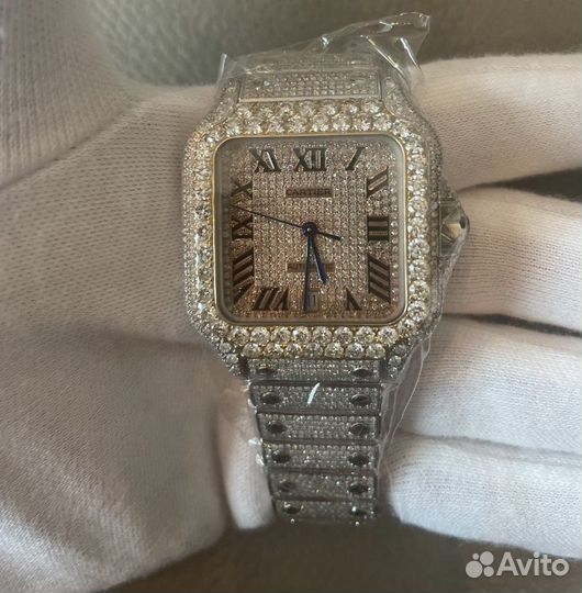 Часы cartier santos крупные бриллианты