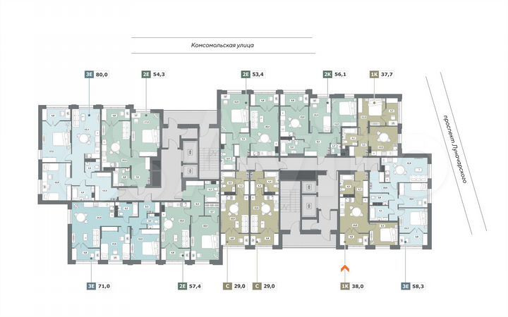 1-к. квартира, 38 м², 13/15 эт.