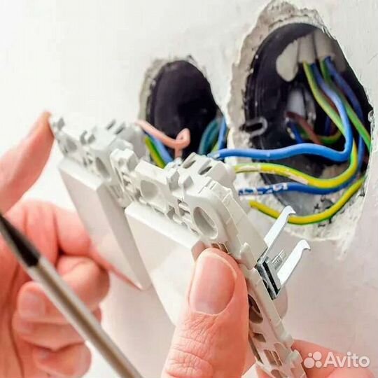 Установка люстр, выключателей,розеток