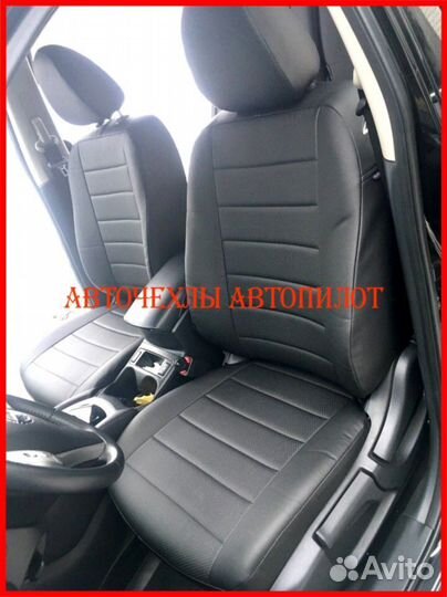 Чехлы Автопилот Nissan Tiida из экокожи чёрные