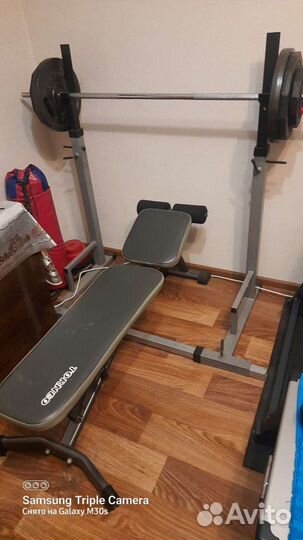 Скамья для жима лежак со штангой