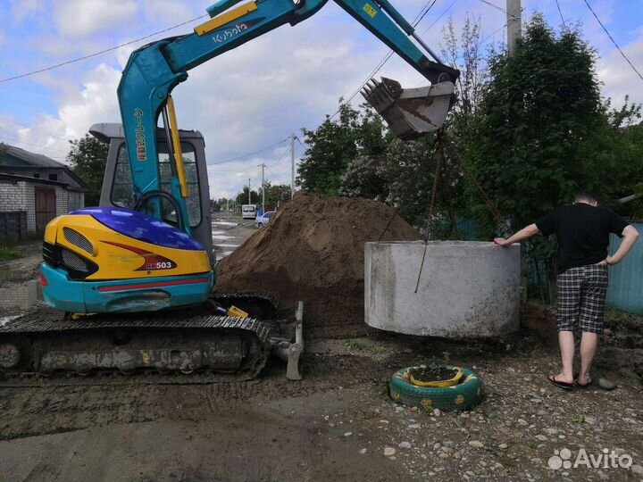 Услуги мини экскаватора, крана манипулятор