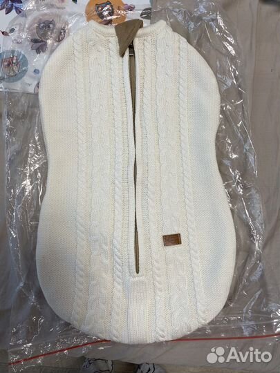 Вязанный пеленальный кокон для новорожденных