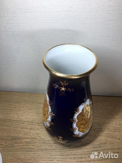 Ваза Рига фарфор кобальт Рижская СССР