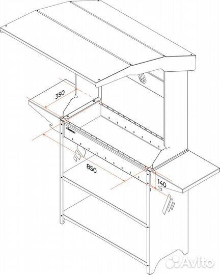Мангал с крышей новый 