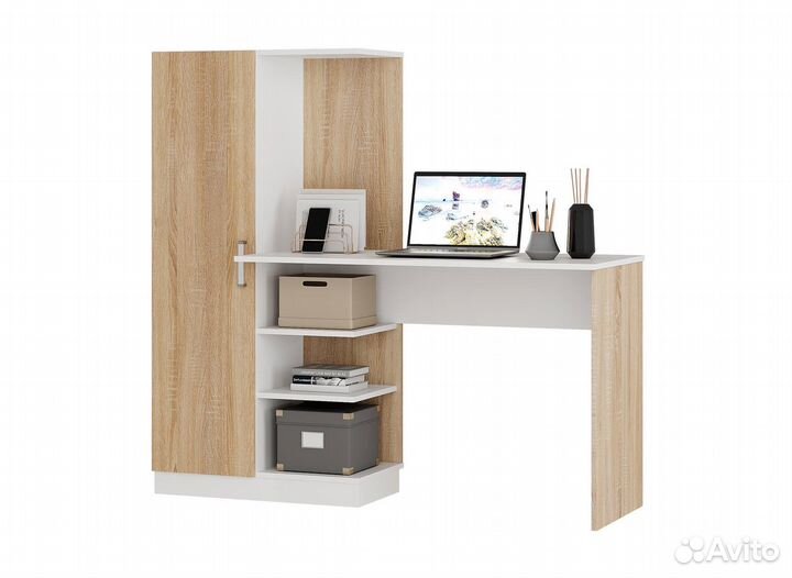 Стол компьютерный 1450 сонома/белый