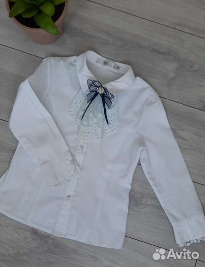 Блузка белая школьная 128 см