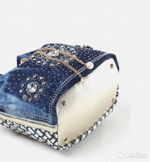 Сумка с камушками джинс