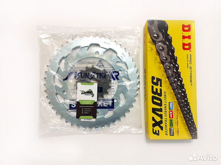 Цепь и звезды на Suzuki GSX750 Inazuma 1998-2003