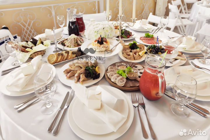 Аренда посуды мебели Фуршет/Банкет на заказ