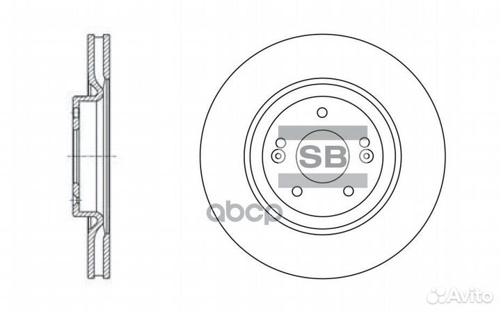 Диск тормозной, передний SD1070 Sangsin brake