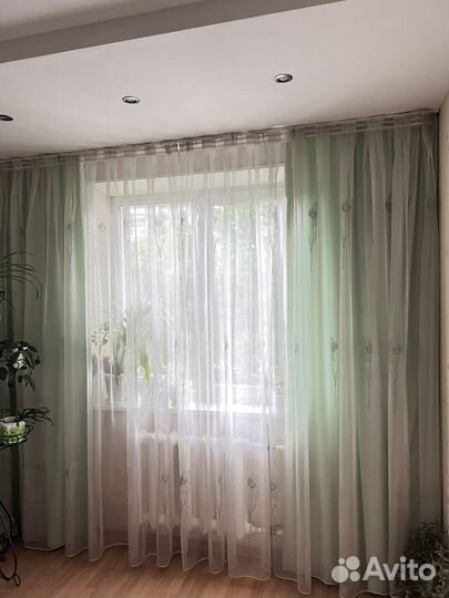 Шторы + тюль бу