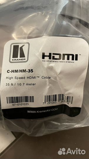 Кабель интерфейсный hdmi-hdmi Kramer 10.6м