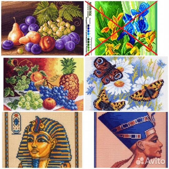 Набор для вышивания и канва с рисунком