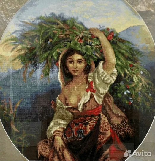Картина вышивка Итальянка