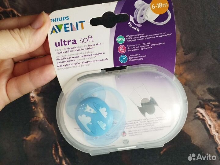 Новая соска пустышка avent 6-18мес