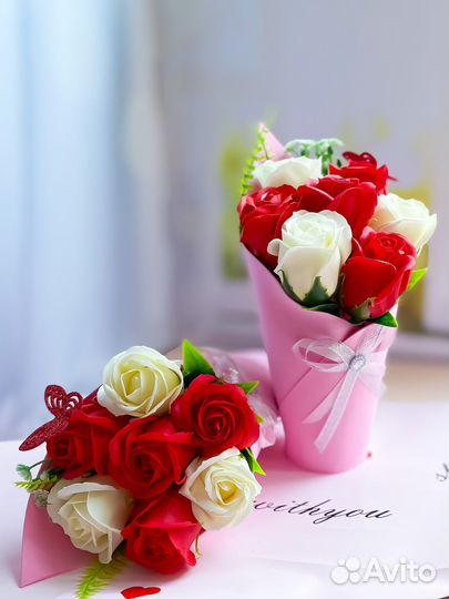 Букет из мыльных роз