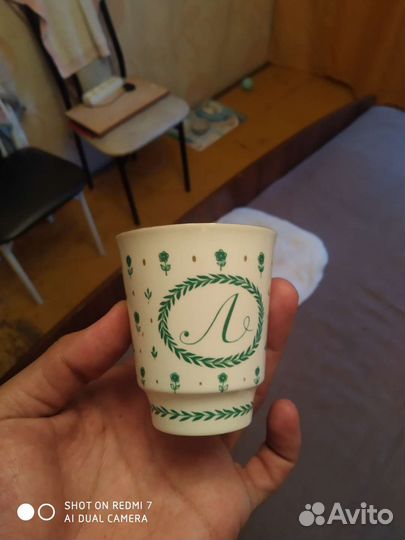 Кофейные чашки фарфор, деколь, золочение. лфз